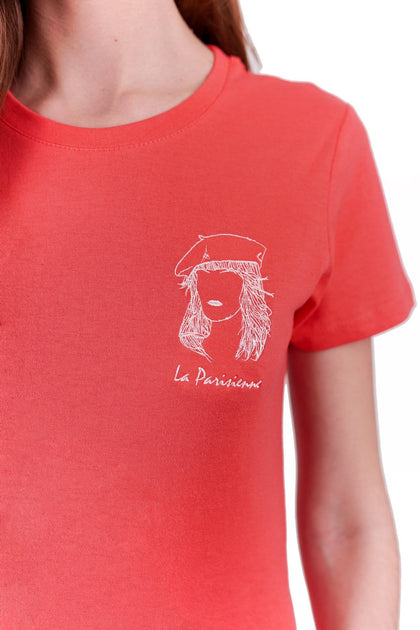 T shirt rouge brod La Parisienne Edgard Paris EDGARD Paris