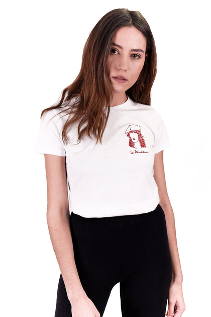 T shirt blanc brod La Parisienne Edgard Paris EDGARD Paris