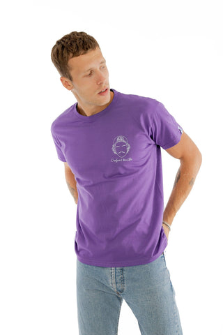 T-SHIRT BRODERIE L'ENFANT TERRIBLE VIOLET PASTEL made in France Edgard Paris